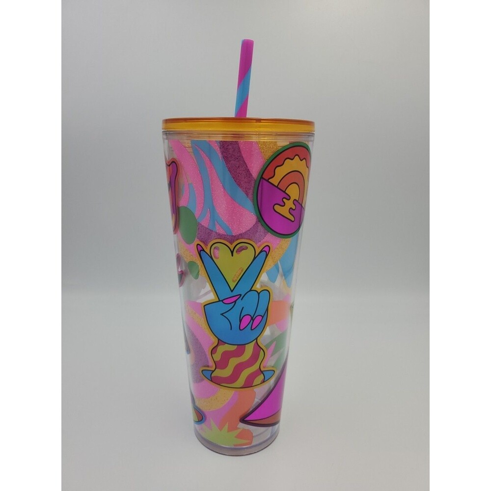 2023 Starbucks Pride Orange Glittered Tim Singleton Venti Cold Cup Tumbler 24oz